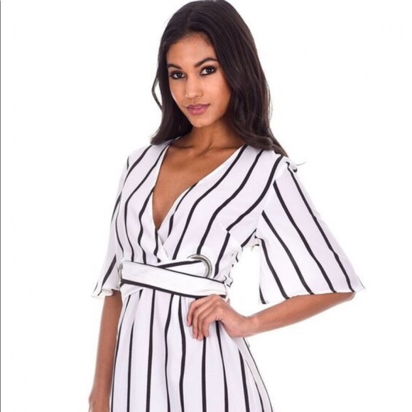 AXPARIS STRIPED CREAM DRESS - Picture 2 of 4